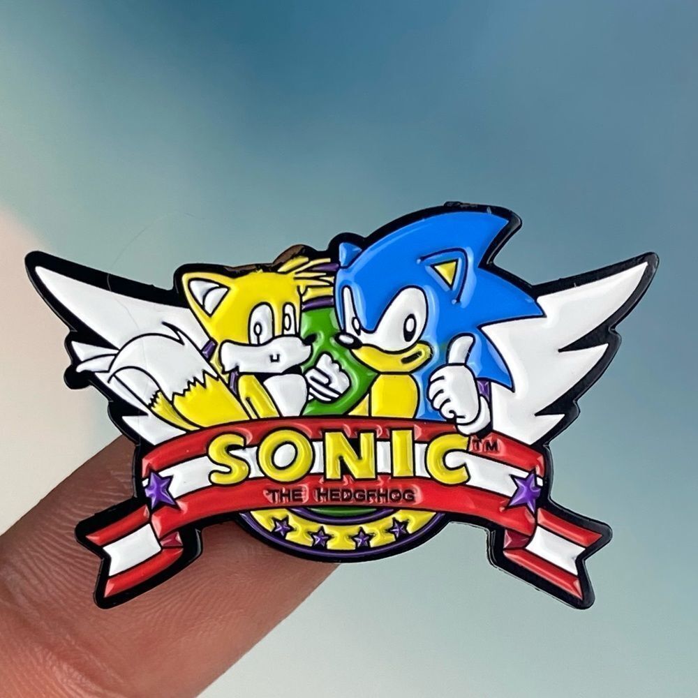 Sonic & Tails Enamel Pin/ Brooch Lapel